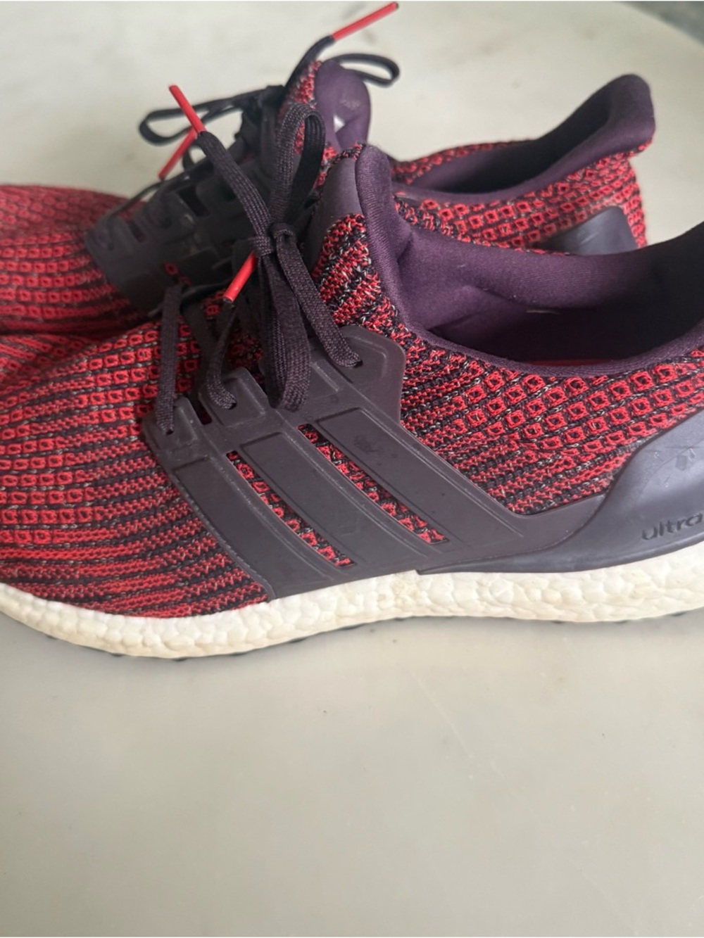 Adidas Ultra-boost 4.0 running shoes.